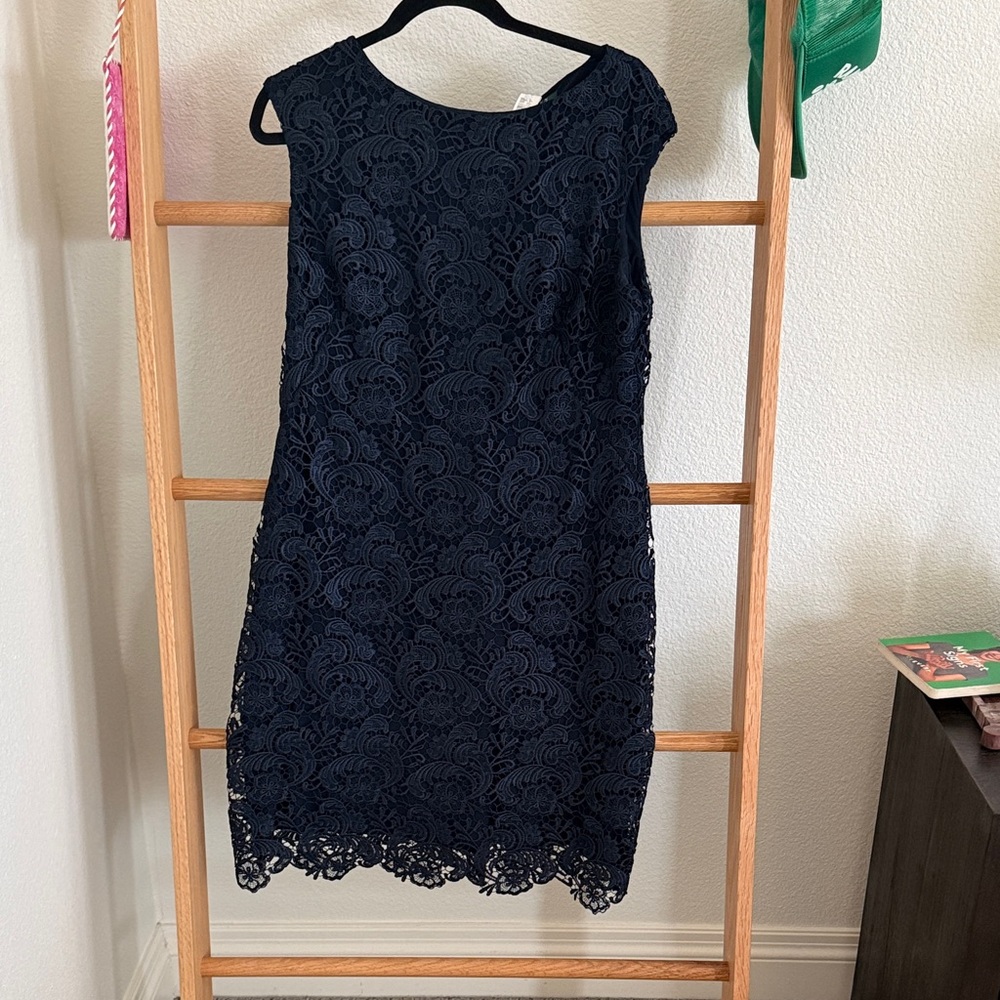 Ralph Lauren Midnight Blue Lace Midi Dress